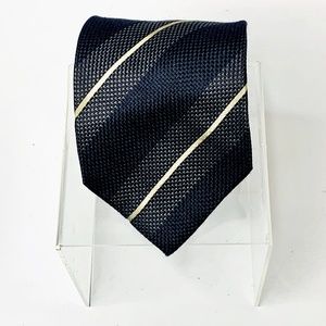 Armani Striped 100% Silk BlacK & Gray Men's Tie